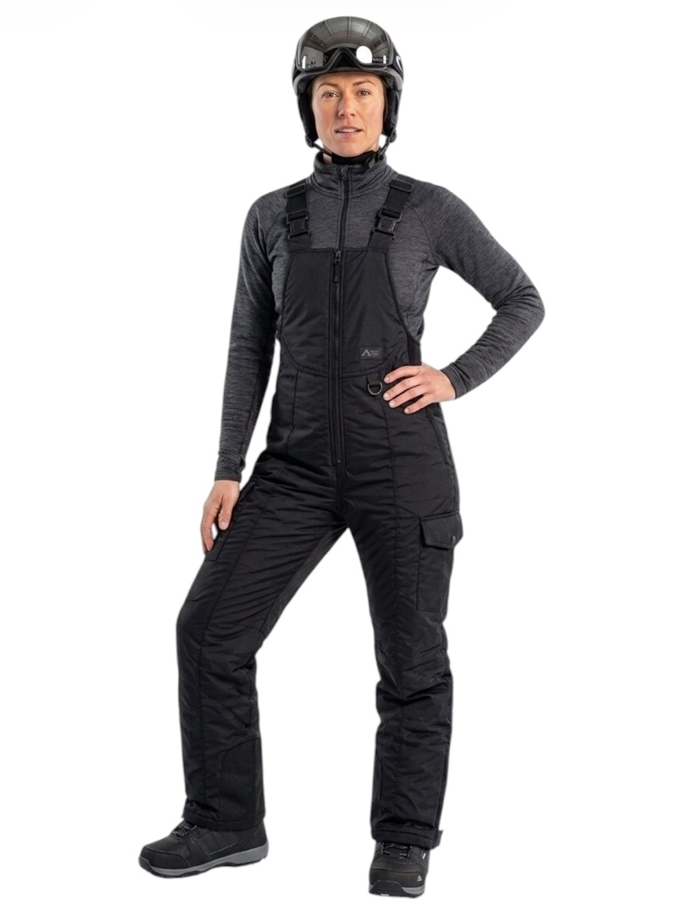 Vintage 90s Credentials Black Nylon Snow Bib Overalls